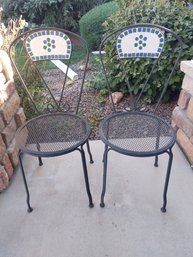 2 Wrought Iron Outdoors Chais