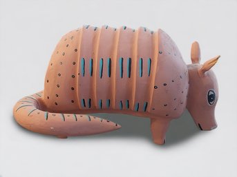 Wood Pink Painted Armadillo