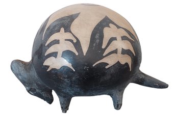 Hawaiian Floral Hand Painted Ceramic Armadillo