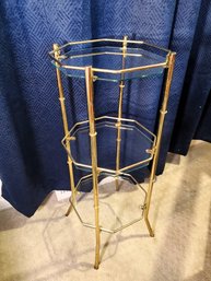 MCM Brass Glass Side Table