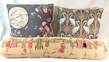 2 Cushion The Chateau By Angel Strawbridge Nouveau Heron And Moonlight 1 Lumbar Cushion