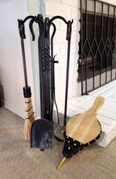 Iron Fire Place Tools With Bellows