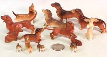 Miniature Ceramic Vintage Collection Of Dachshunds