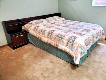 Two Toned Mid Century Queen Bed Frame Reproduction