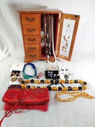 Jewelry Box With Costume Jewelry