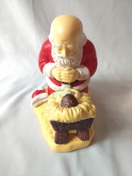 Vintage The Kneeling Santa Figurine By Roman Inc 1983 Christmas