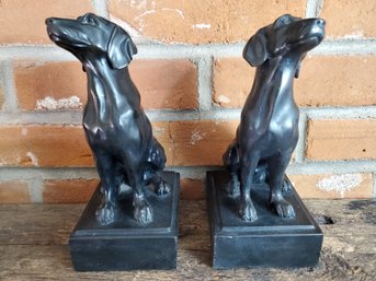 Two Plaster Dog Statuettes