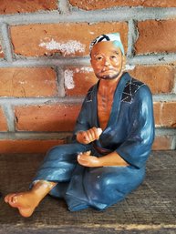 Vintage Japanese Hakata Urasaki Fisherman Doll Figure