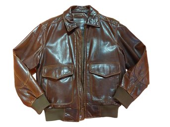 Roundtree And Yorke Men's Brown Leather Jacket