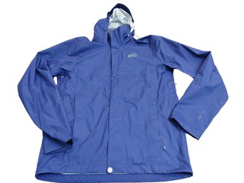 REI Mens S Peak 2.5L Royal Blue Raincoat Windbreaker Hood & Zip Vent Under Arm