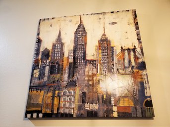 Abstract City Scape Canvas Art Textured Print