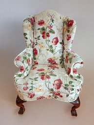 Vintage Floral Wingback Chair