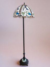 Vintage Tiffany Style Floor Lamp Onyx Base