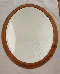 Wooden Oval Hanging Mirror