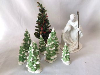 Dept. 56 Christmas Trees Nativity Mary Joseph Baby Jesus