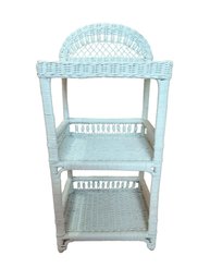 White Wicker 3 Shelf