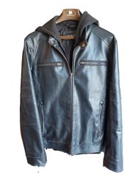 Black Rivet Mens Black Leather Jacket M