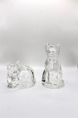 VINTAGE GLASS CAT SALT & PEPPER SHAKERS - ITEM#05 RM1