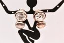 VALENTINO VINTAGE STERLING SILVER EARRINGS - UNIQUE - ITEM#241 BOX
