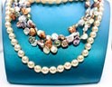 VINTAGE LOT OF PEARL NECKLACES - LOT OF 2 - BEAUTIFUL DESIGNS - ITEM#254 BOX