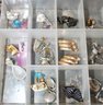 VINTAGE LOT OF MIXED CLIP ON EARRINGS - BEAUTIFUL DESIGNS - ITEM#256 BOX