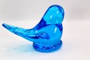 VINTAGE BLUE BIRD OF HAPPINESS GLASS FIGURINE - SIGNED BY LEONARD 2002 - ITEM#16 RM1