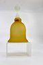 VINTAGE GLASS FROSTED BELL - GOLD COLORED ACCENT- ITEM#117 DR