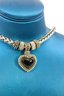 VINTAGE SILVER NECKLACE WITH HEART PENDANT - ITEM#198 BOX