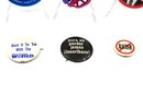 VINTAGE POLITICAL PINS - LOT OF 6 - ASSORTED YEARS - ITEM#582 BOX