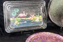 MIXED LOT OF SERVING TRAYS - LOT OF 4 - SERVING TRAYS HAS SET OF 4 - ITEM#728 LVRM
