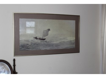 Art Print - Sailboat On Ocean - Good Condition!! Item #12