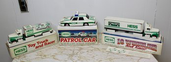 VINTAGE HESS TRUCK W/CARS - NIB - TOY TRUCK & RACER - PATROL CAR - 18-WHEELER & CAR - ITEM#49 BSMT