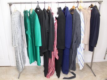 LOT OF CLOTHES - DRESSES - COATS - SOME HANDMADE -PERRY ELLIS, BILL BLASS - EVAN PICONE - MUMU - ITEM#97 BSMT