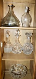 CRYSTAL AND GLASS LOT - DECANTERS - BOWL - ITEM#165 LVRM