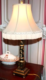 PAIR OF TABLE LAMPS - BLACK & GOLD DESIGN - WITH SHADES - ITEM#194 LVRM