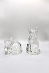 VINTAGE GLASS CAT SALT & PEPPER SHAKERS - ITEM#05 RM1