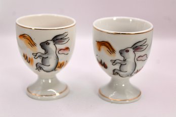 VINTAGE EGG CUPS - LOT OF 2 - MADE IN OCCUPIED JAPAN - ITEM#31 RM1
