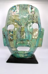MEXICAN DEATH MASK - ABALONE & JADEITE - ITEM#67 RM1