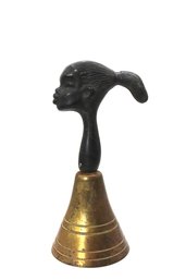 VINTAGE AFRICAN BELL - BRASS & WOOD - HAND CARVED - ITEM#73 RM1