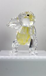 VINTAGE SWAROVSKI CRYSTAL GORILLA WITH BANANA BUNCH - CLEAR & FROSTED YELLOW - HAND MADE- ITEM#84 RM1