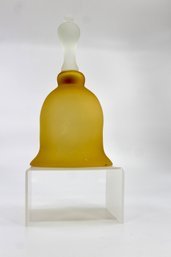 VINTAGE GLASS FROSTED BELL - GOLD COLORED ACCENT- ITEM#117 DR
