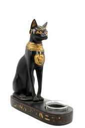 VINTAGE EGYPTIAN CAT CANDLE HOLDER - ONE OF A KIND! - ITEM#126 DR