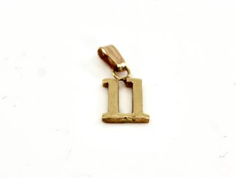 VINTAGE GOLD '11' CHARM - 14K - .7 GRAMS - ITEM#163 BOX