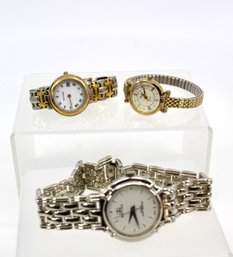 VINTAGE WATCHES - LOT OF 3 - ROVEL WATER RESISTANT - WOMEN'S TIMEX - WALTHAM - ITEM#242 BOX