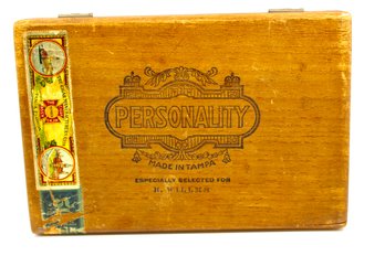 VINTAGE PERSONALITY BOITE NATURE CIGAR BOX - MADE IN TAMPA - ITEM#268 RM1