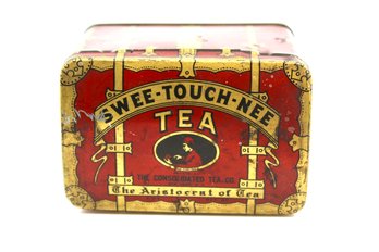 VINTAGE SWEET TOUCH-NEE TIN BOX - THE CONSOLIDATED TEA CO. - THE ARISTROCRAT OF TEA- MADE IN NY - ITEM#272 RM1