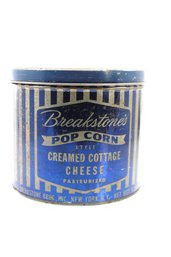 VINTAGE BREAKSTONE'S POP CORN STYLE CREAMED COTTAGE CHEESE 5LB. TIN CAN - BREAKSTONE BROS. - NY - ITEM#276 RM1