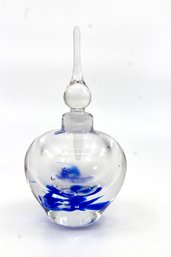 VINTAGE PERFUME GLASS BOTTLE - BLUE ACCENT - UNIQUE - ITEM#279 RM1