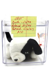 VINTAGE 'SPOT' BEANIE BABY - KEPT IN LUCITE CONTAINER - 1993-1997 - ITEM#291 RM1
