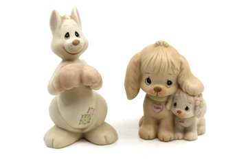 VINTAGE PRECIOUS MOMENTS FIGURINES (2) - PUT A LITTLE PUNCH IN YOUR BODY 1993 - PUPPY LOVE 1988 - ITEM#306 RM1